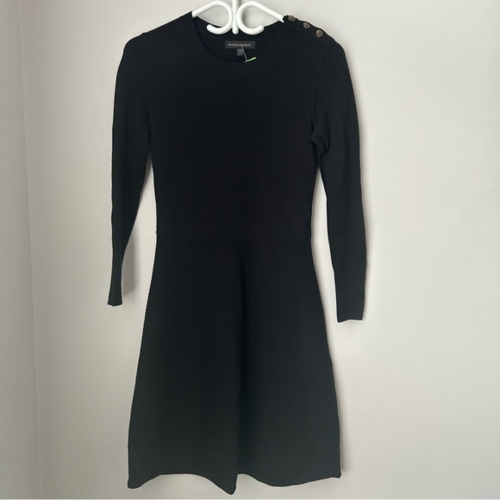 Banana Republic Long-Sleeve Knit Fit-and-Flare Dress